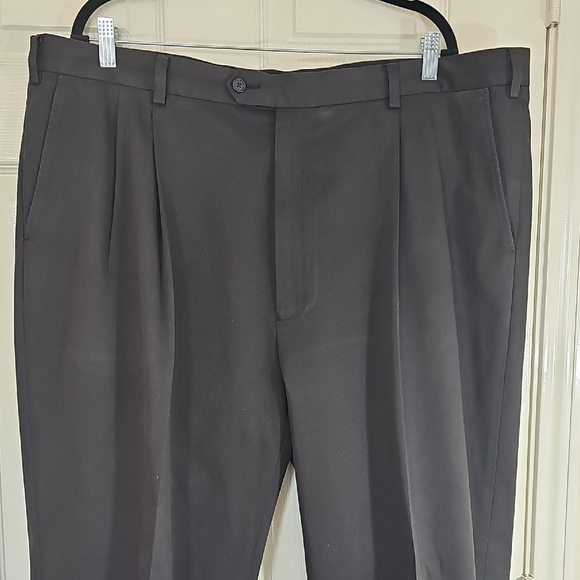 Enro Men's Black Dress Pants Pleated Cuffed 44x34 Excellent Shape - Picture 12 of 13